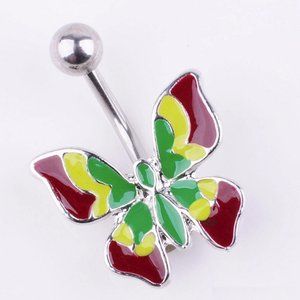 Navel Piercing ~ Noticeable ~ Colorful ~ Butterfly